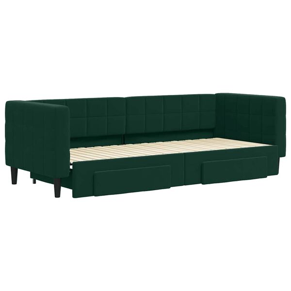 vidaXL Lit de jour avec gigogne et tiroirs sans matelas 80x200 cm