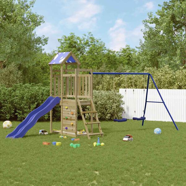 vidaXL Aire de jeux d'ext&eacute;rieur bois de pin impr&eacute;gn&eacute;