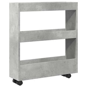 vidaXL Chariot de rangement &eacute;troit 3 niveaux gris b&eacute;ton