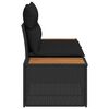 vidaXL Canap&eacute; de jardin Noir 184 x 62 x 85cm polyrotin