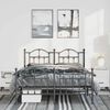 vidaXL Cadre de lit m&eacute;tal sans matelas avec pied de lit noir 150x200cm