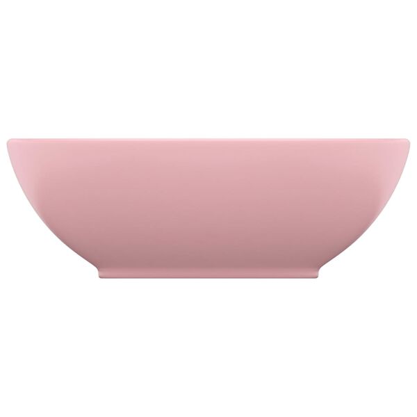 vidaXL Lavabo ovale de luxe Rose mat 40x33 cm Céramique