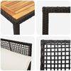 vidaXL Ensemble de salle &agrave; manger pour jardin 9 pcs Noir polyrotin