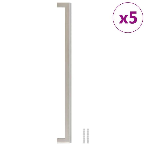 vidaXL Poign&eacute;es d'armoire 5 pcs argent&eacute; 320 mm acier inoxydable