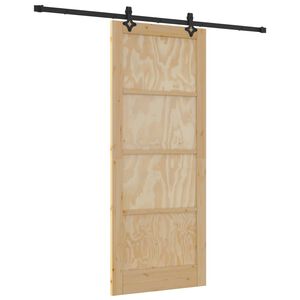 vidaXL Porte coulissante ORKDAL 86 x 211 cm Bois de pin massif Naturel