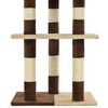 vidaXL Arbre &agrave; chat avec griffoirs en sisal 127 cm Beige et marron