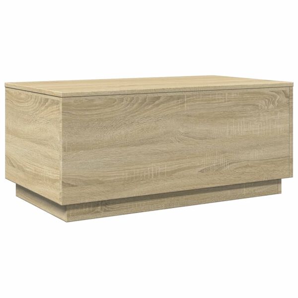 vidaXL Table basse avec lumi&egrave;res LED ch&ecirc;ne sonoma 90x50x40 cm