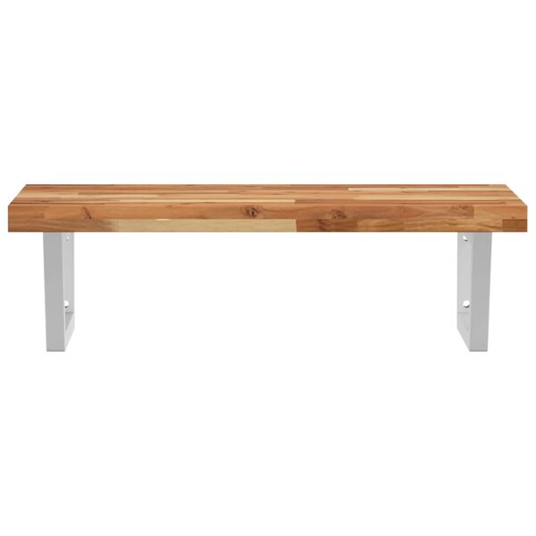 vidaXL &Eacute;tag&egrave;re de vasque murale acier et bois massif d'acacia