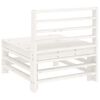 vidaXL Canap&eacute;s centraux de jardin 2 pcs blanc bois de pin massif