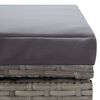 vidaXL Chaise longue double avec coussin R&eacute;sine tress&eacute;e Gris