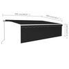 vidaXL Auvent r&eacute;tractable manuel avec store 5x3 m Anthracite