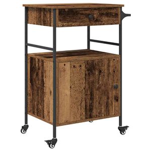 vidaXL Chariot de cuisine Bois ancien 56 x 43 x 89,5 cm