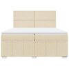 vidaXL Sommier &agrave; lattes de lit avec matelas Cr&egrave;me 200x200 cm Tissu
