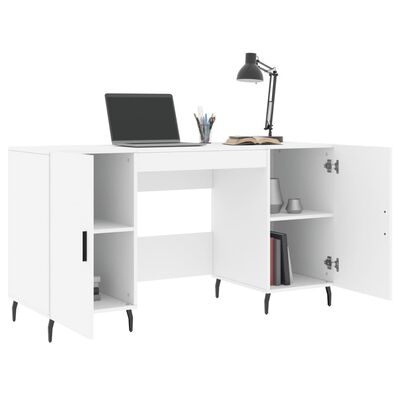 vidaXL Bureau blanc 140x50x75 cm bois d'ingénierie