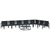 vidaXL Ensemble de canap&eacute; de jardin avec coussin 8 pcs Noir Acier