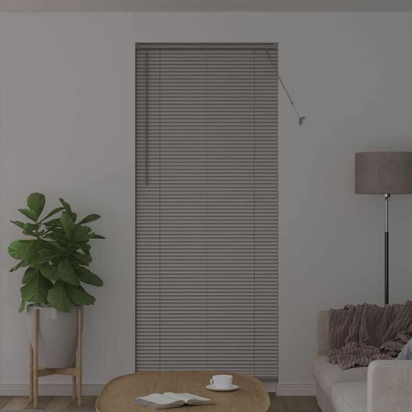 vidaXL Store de Fen&ecirc;tre avec des rideaux Argent Aluminium