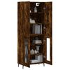 vidaXL Buffet haut Ch&ecirc;ne fum&eacute; 69,5x34x180 cm Bois d'ing&eacute;nierie