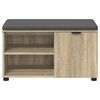 vidaXL Banc d'entr&eacute;e avec coussin Uni Ch&ecirc;ne Sonoma 80 x 38 x 46 cm