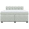 vidaXL Sommier &agrave; lattes de lit et matelas Gris clair 180x200cm Velours