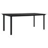 vidaXL Table &agrave; manger de jardin Noir 190x90x74 cm Acier et verre