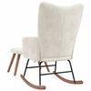 vidaXL Chaise &agrave; bascule avec repose-pied Blanc cr&egrave;me Velours