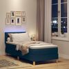 vidaXL Lit &agrave; ressort LED avec matelas avec LED Bleu 80 x 200 cm tissu