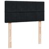 vidaXL Sommier &agrave; lattes de lit avec matelas Noir 100x200 cm Velours