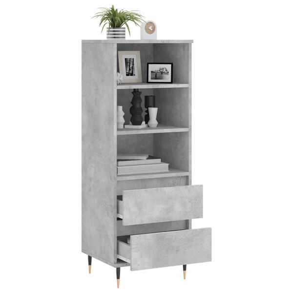 vidaXL Buffet haut Gris b&eacute;ton 40x36x110 cm Bois d'ing&eacute;nierie