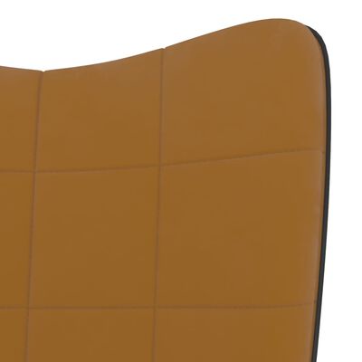 vidaXL Chaise de relaxation avec tabouret Marron Velours et PVC