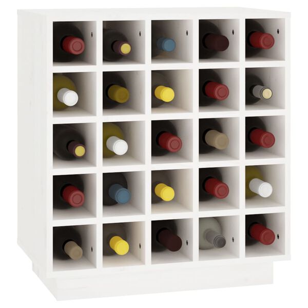 vidaXL Armoire &agrave; vin Blanc 55,5x34x61 cm Bois de pin massif