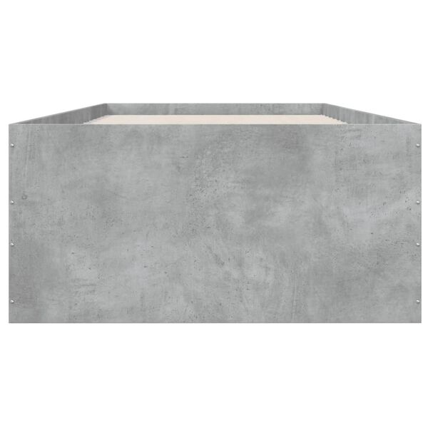 vidaXL Cadre de lit sans matelas gris b&eacute;ton 100x200 cm