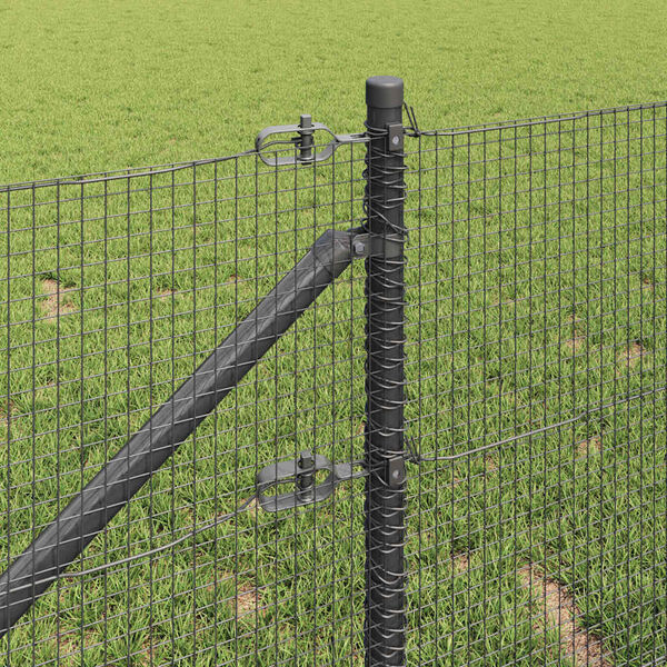 vidaXL Poteau de cl&ocirc;ture. Gris 10 x 0,6 m (maille 16 x 16 mm)