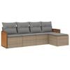 vidaXL Salon de jardin avec coussins 5 pcs beige r&eacute;sine tress&eacute;e
