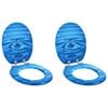 vidaXL Si&egrave;ge de toilette &agrave; fermeture douce 2 pi&egrave;ces Goutte bleue
