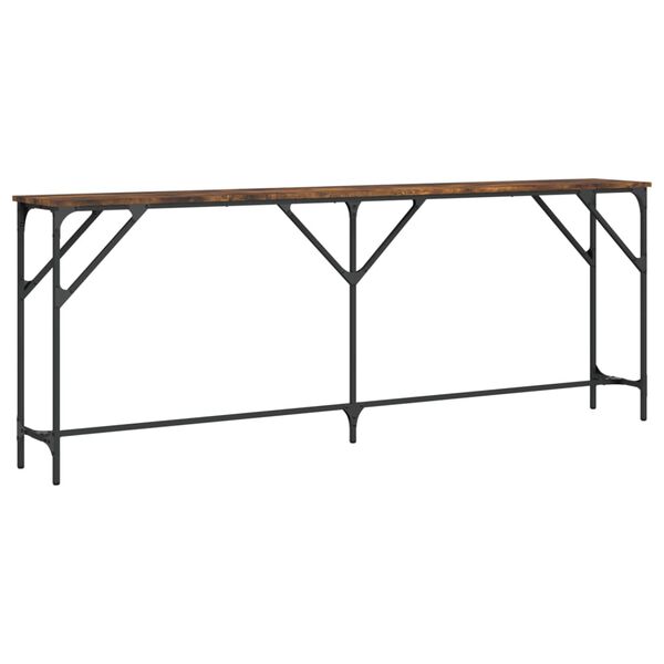 vidaXL Table console chêne fumé 200x29x75 cm bois d'ingénierie