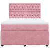 vidaXL Sommier &agrave; lattes de lit avec matelas Rose 140x190 cm Velours