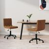 vidaXL Chaises pivotantes &agrave; manger lot de 2 Marron Velours
