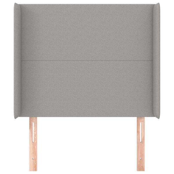 vidaXL T&ecirc;te de lit avec oreilles Gris clair 93x16x118/128 cm Tissu