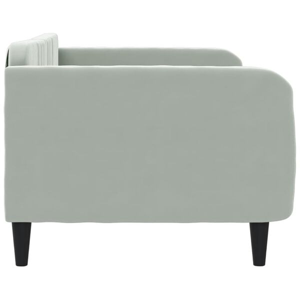 vidaXL Lit de repos sans matelas gris clair 100x200 cm velours