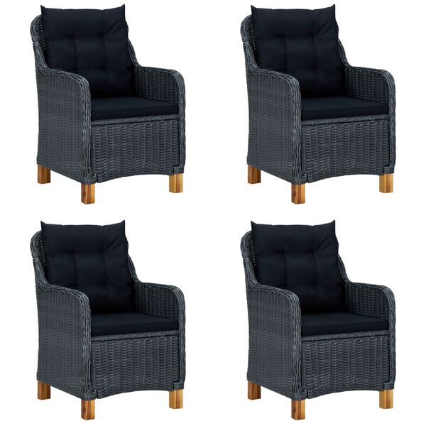 vidaXL Ensemble &agrave; manger de jardin 5 pcs gris fonc&eacute;
