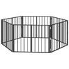 vidaXL Porte pour chien 6 pcs Noir 80 x 60 cm Acier galvanis&eacute;