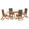 vidaXL Ensemble &agrave; Manger de jardin 7pcs bois d'acacia solide textil&egrave;ne