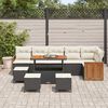 vidaXL Ensemble de canap&eacute; de jardin avec coussin 10 pcs Noir et Cr&egrave;me