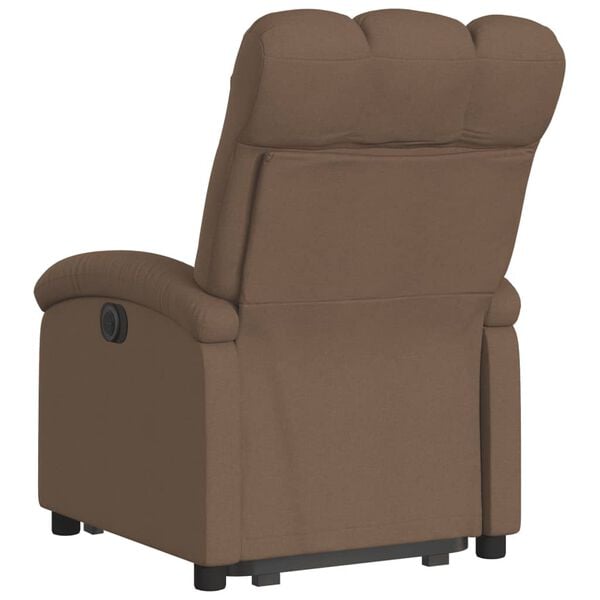 vidaXL Fauteuil inclinable électrique marron tissu