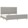 vidaXL Cadre de lit sans matelas gris clair 200x200 cm tissu