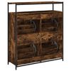 vidaXL Armoire &agrave; chaussures 4 tiroirs rabattables ch&ecirc;ne fum&eacute;