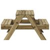 vidaXL Table de pique-nique pour enfants bois de pin impr&eacute;gn&eacute;