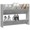 vidaXL Armoire &agrave; chaussures murale Gris b&eacute;ton 80x18x60 cm Agglom&eacute;r&eacute;