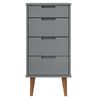 vidaXL Commode MOLDE Gris 40x35x82 cm Bois de pin massif