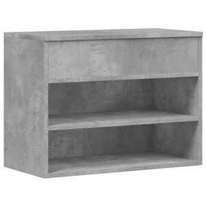 vidaXL Banc &agrave; chaussures Gris b&eacute;ton 60x30x45 cm Bois d&rsquo;ing&eacute;nierie
